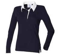Polo de rugby Front Row, manches longues, 100% coton, coupe féminine, (RW479)