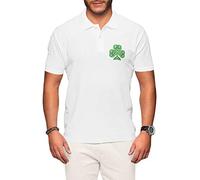 Polo de rugby irlandais - Haut à manches courtes en jersey irlandais brodé vert - Pour homme, blanc, XXL