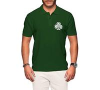 Polo de rugby irlandais - Haut à manches courtes en jersey irlandais brodé vert - Pour homme, Vert forêt, L