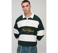 Polo de rugby oversize froncé à broderie New York homme - vert - M, vert