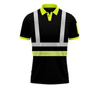 Polo de sécurité haute visibilité à manches courtes pour homme, tendance, à 2 tons contrastés, taille S-2XL, L