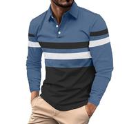 Polo de travail à manches longues pour homme et adulte en coton coupe ajustée col grand-père T-shirt de sport vêtement de travail respirant coupe musclée décontractée extensible avec poche boutonnée