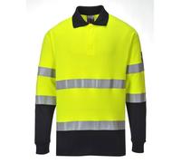 Polo de travail Haute visibilité antistatique Portwest modaflame - Jaune / Marine XL