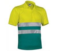 Polo de travail - Homme - REF BUILD - haute visibilité - jaune fluo et vert amazone M