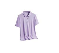 Polo décontracté à col uni à séchage rapide à manches courtes pour homme, violet, 4XL