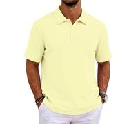 Polo Decontracte Homme Style Chic Moderne Design Epure Coupe Fluide pour Toutes morphologies adapté au Quotidien W nds et Rencontres Entre Amis Beige S (s)