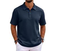 Polo Decontracte Homme Style Chic Moderne Design Epure Coupe Fluide pour Toutes morphologies adapté au Quotidien W nds et Rencontres Entre Amis Navy M (m)