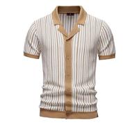 Polo décontracté pour homme - Style vacances - Manches courtes - Po Lo - Haut, kaki, L