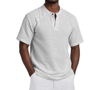 Polo Decontractee Chemise Lin Haut Style Elegant pour Travail detente Moments Loisirs Soiree Sortie Entre Amis W nd White M (m)