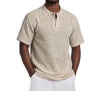 Polo Decontractee Chemise Lin Haut Style Elegant pour Travail detente Moments Loisirs Soiree Sortie Entre Amis W nd Khaki 3TG