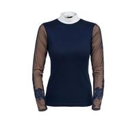 Polo d'équitation de concours à signature femme Cavalliera Bleu 2XL