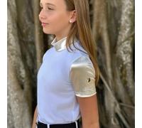 Polo d'équitation de concours fille Cavalliera Gilded Blanc 6/7 ans