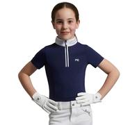 Polo d'équitation de concours fille Premier Equine Maria Bleu 9/10 ans