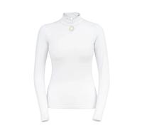 Polo d'équitation de concours manches longues femme Cavalliera Crystal Drop Blanc M