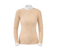Polo d'équitation de concours manches longues femme Cavalliera Pure Lace Beige S