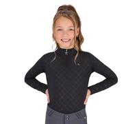 Polo d'équitation manches longues enfant QHP Livora Noir 10 ans