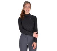 Polo d'équitation manches longues femme QHP Livora Noir 38