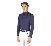 Polo d'équitation manches longues seconde peau Equiline Cesko Bleu XS