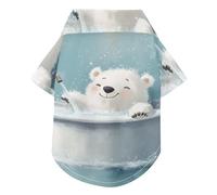 Polo d'été à boutons pour chien avec motif ours en peluche - Léger et respirant - Parfait pour un usage quotidien et une séance photo