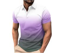 Polo d'été à manches courtes et col boutonné pour homme, Z01-violet-polos pour homme, 3XL