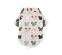 Polo d'été à manches courtes pour chien avec motif souris mignonne - Beige - Boutonné - Doux, léger et respirant - Parfait pour un usage quotidien et des séances photo L-5XL