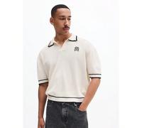Polo d'été décontracté à mailles ajourées, coupe ajustée, avec col et manches courtes pour homme L,M,S,XL,XSLettresTricots