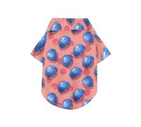 Polo d'été pour chien avec impression peinture à l'huile rose et bleu - T-shirt à manches courtes pour animal domestique - Parfait pour un usage quotidien et des séances photo L-5XL