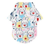 Polo d'été pour chien avec motif lapin de poker - Doux, léger et respirant - Parfait pour un usage quotidien et une séance photo