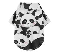 Polo d'été pour chien mignon avec motif panda de dessin animé - Doux, léger et respirant - Parfait pour un usage quotidien et des séances photo