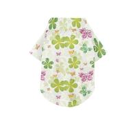 Polo d'été pour chien St. Patrick vert bohème papillon boutonné, respirant, frais, manches courtes, parfait pour un usage quotidien et des séances photo XL