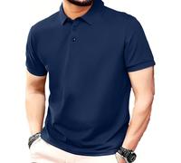 Polo d'été pour hommes, en matériau à séchage rapide, coupe 3D, ajusté et slim, convient pour les affaires et les loisirs, c'est le meilleur cadeau pour les hommes sportifs L,M,S,XL,XSUnicoloreTissu t
