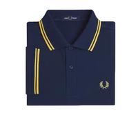 Polo double liserÃ© Fred Perry Bleu XL