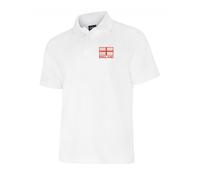 Polo Drapeau Angleterre St Georges - Unisexe - Couleur Blanc - XS à 5XL, blanc, L
