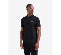 Polo EA7 Core Identity Logo manche courte noir blanc - L