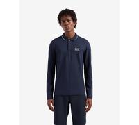 Polo EA7 Core Identity Logo Stripe manche longue bleu marine - 3XL