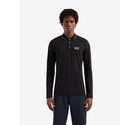 Polo EA7 Core Identity Logo Stripe manche longue noir blanc - M