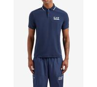 Polo EA7 Tennis Club Stripe Logo manches courtes bleu marine. - M