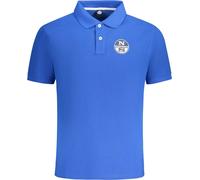 Polo élégant à manches courtes pour hommes en bleu avec logo imprimé, taille : S Couleur : Blu