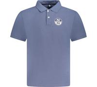 Polo élégant à manches courtes pour hommes en bleu avec motif imprimé, taille : 3XL Couleur : Blu