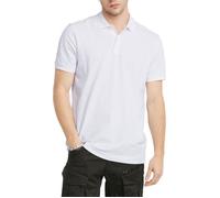 Polo en coton blanc uni avec une coupe droite et un col boutonné M