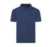 Polo en coton bleu en maille piquée avec une coupe droite et un col à revers M