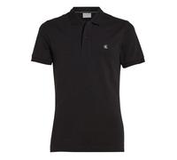 Polo en coton noir uni avec un col boutonné et une coupe droite M
