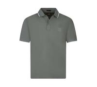 Polo en coton vert uni avec une coupe droite et un col à revers 2
