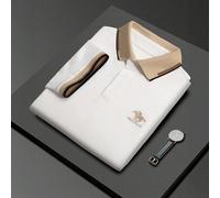 Polo en maille piquée brodé grande taille pour hommes, décontracté, manches courtes, chemise de golf, luxe, formel, cérémonie 1XL,2XL,3XL,4XL,5XLBlocs de couleurTissu tricoté