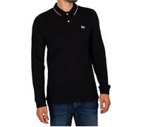 Lee Polo piqué à Manches Longues T-Shirt, Noir, M Homme
