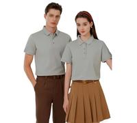 Polo en Piqué Uni Personnalisé pour Hommes et Femmes Ajoutez Votre Texte ou Votre Logo pour les Événements Professionnels et les Uniformes Tissu Athlétique Dry Fit Qui Évacue L'humidité(Grau,L)
