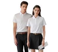 Polo en Piqué Uni Personnalisé pour Hommes et Femmes Ajoutez Votre Texte ou Votre Logo pour les Événements Professionnels et les Uniformes Tissu Athlétique Dry Fit Qui Évacue L'humidité(Weiß,L)