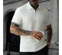 Polo en tricot jacquard pour hommes, tissu jacquard texturé, convient pour les sorties d'été, les rassemblements entre amis et les week-ends décontractés, article polyvalent et best-seller sur INS L,M