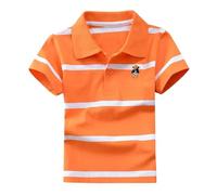 Polo Enfants Garçons Filles Manches Courtes/Longues Piqué Couleur Unie Basique en Coton Imprimé 3D Ample Respirant Anti-Frottement Décontracté pour Automne Printemps Sport 3-14 Ans