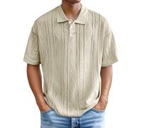 Polo extensible pour homme, coupe classique, haut doux pour tenue d'affaires tendance et tunique de travail confortable, beige, 4XL